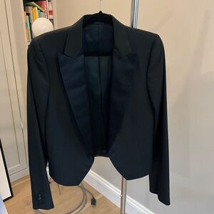 Alexander McQueen tuxedo style jacket black. Made in Italy, authentic. US sz 38